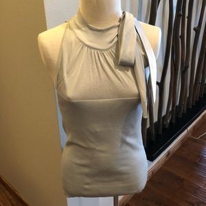 White house black market silver sleeveless top